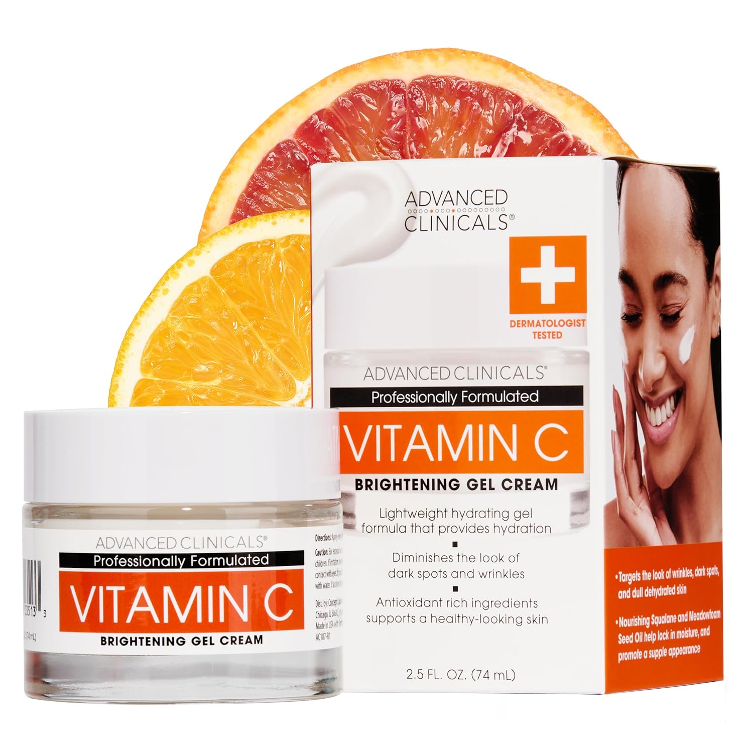 Advanced Clinicals Vitamin C Brightening Gel Cream Advanced Clinicals Vitamin C Advanced Brightening Body Cream (454g) - Image 1