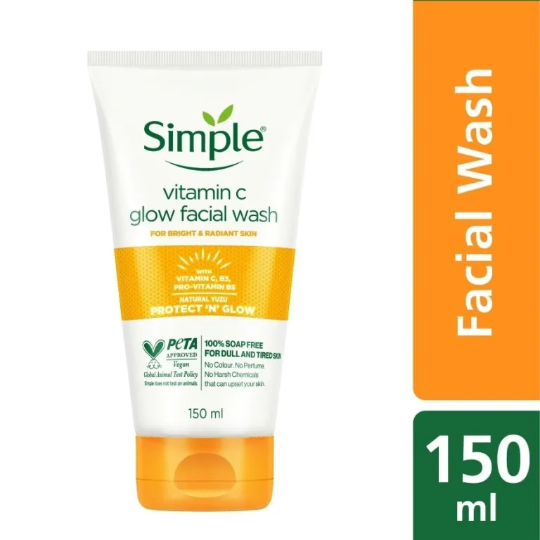 Simple Vitamin C Glow Facial Wash (150ml) Dr Teals Vitamin C Glow & Radiance Body Wash (710ml) - Image 1
