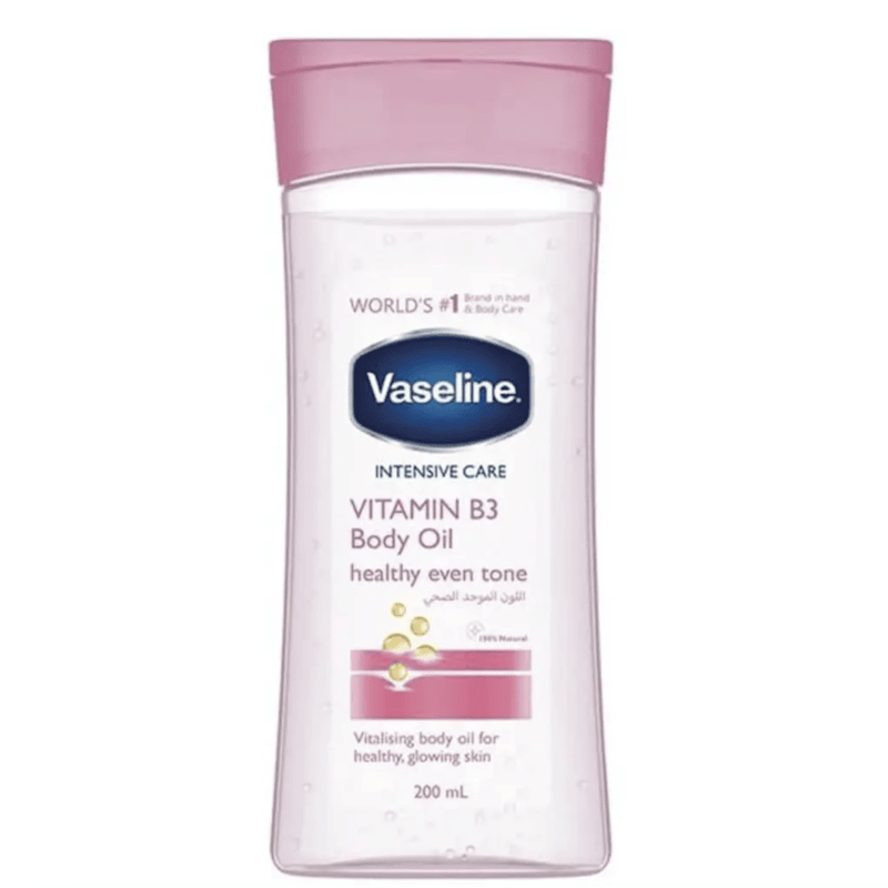 Vaseline Intensive Care Vitamin B3 Body Oil Healthy Even Tone (200ml) Vaseline Intensive Care Even-Tone Body Oil with Vitamin B3 (200ml) - Image 1