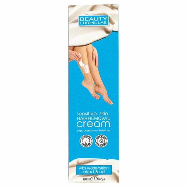 Beauty Formulas Sensitive Skin Hair Removal Cream With Watermelon Extract & Oat Beauty Formulas Sensitive Skin Hair Removal ShavingCream with Watermelon Extract & Oat (100ml) - Image 1
