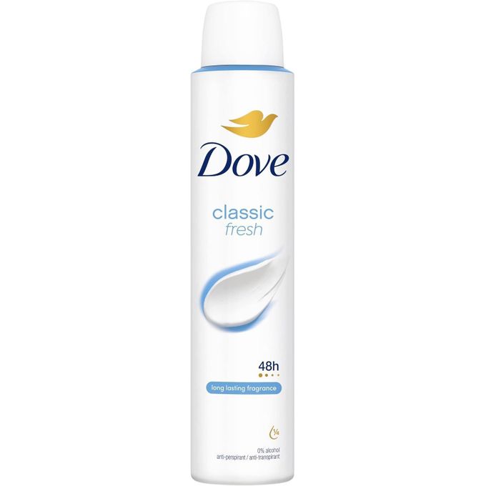 Dove Classic Fresh 48hr Long Lasting Anti-Perspirant Deodorant Body Spray (200ml) Dove Classic Fresh 48hr Long Lasting Anti-Perspirant Deodorant Body Spray (200ml) - Image 1